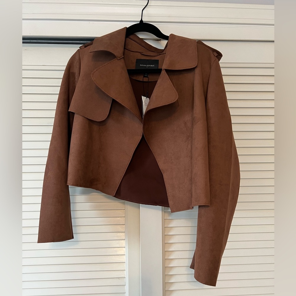 NWT Banana Republic Factory Petra vegan suede cropped jacket.